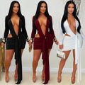 C7607 cross-border   fashion women's sexy deep v solid color ribbon dress mini skirt new