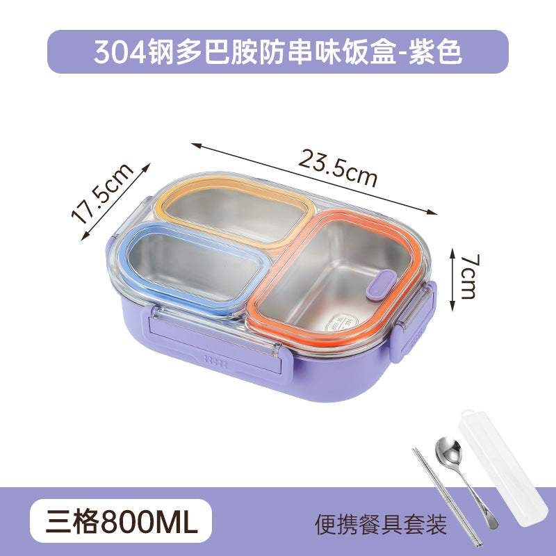 304 stainless steel lunch box - perfect for office workers and students - prevents food odor mixing, microwave-safe, and keeps food warm