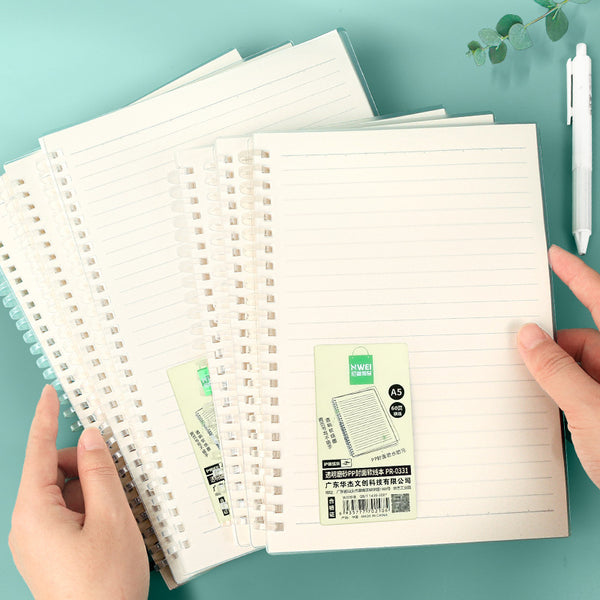 Huajie Transparent Soft Coil Book Notebook Diary Eye Protection A5 Notebook Copy Book B5 Conference Record Book