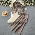 Gentle wind elegantstripesknittingcardiganoutwear with camisole fall and winternew arrivaleasiest for matchcasualpants