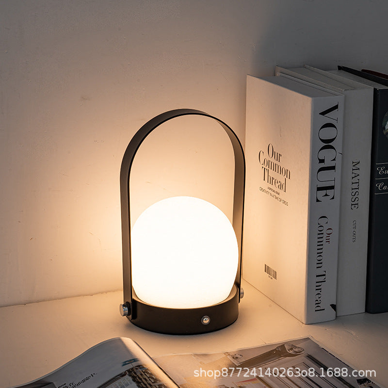 Danish ins girl charging table lamp bedroom bedside lamp camping portable creative bar restaurant atmosphere touch lamp
