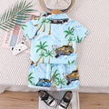 cross-border summer kids' outfit: hawaiian beachwear set for boys (0-4 years) - two-piece shirt set for travel