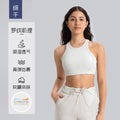 Vertical ribbed high collar elastic comfortable sports intimates high-strength bubble wrap sports bra daw057
