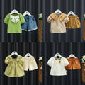 Girls' summer short-sleeve outfit:  new kids' stylish t-shirt and shorts fashionable two-piece trendy children's clothing set