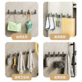 Over-the-door hanger - no drilling required, bathroom wall-mounted hook rack, heavy-duty adhesive, single row hook set