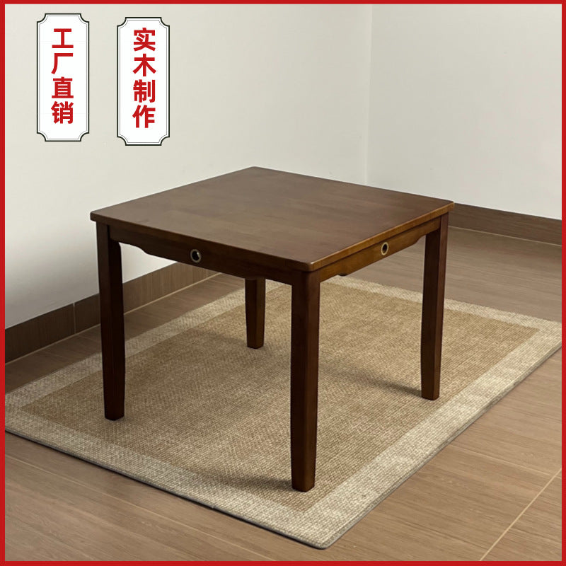 Solid wood dining table chinoiserie small square table solid wood square table small apartment casual square table rental house tea table kids writing table