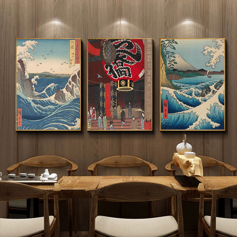 Japanese Mount Fuji decorative painting Ukiyo-e Japanese Japanese Japanese style Japanese style Japanese style restaurant box hanging painting B & B hotel mural