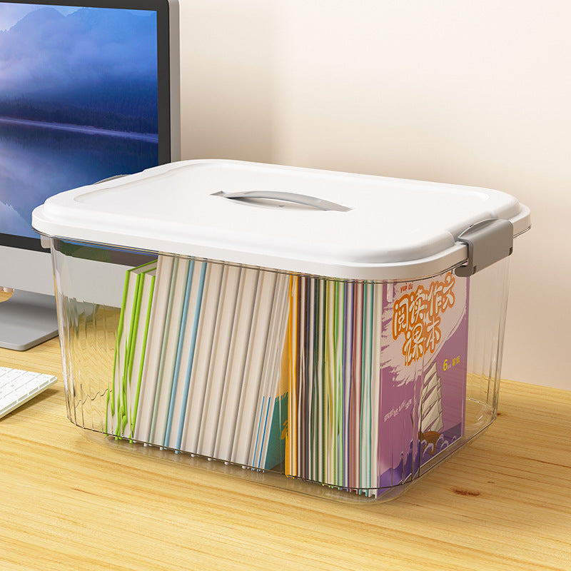 Household acrylic transparent storage box with lid, clothes storage box, household quilt sundries finishing basket wholesale