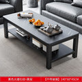 Living room coffee table for home office tempered glass tea table casual italian small apartment double-layer rectangular tea table