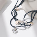 Black rice bead necklace wholesale cross-border shell necklace pearl women's niche design bohemian style clavicle chain