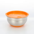 american colorful silicone bottom salad bowl with lid cooking baking salad bowl set stainless steel egg bowl