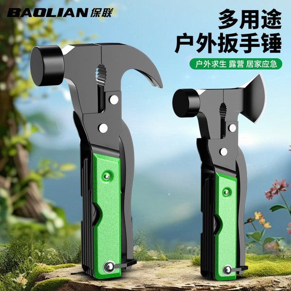 Multifunctional safety hammer Car window breaking artifact Croissant hammer Axe Outdoor survival folding tool Combination knife