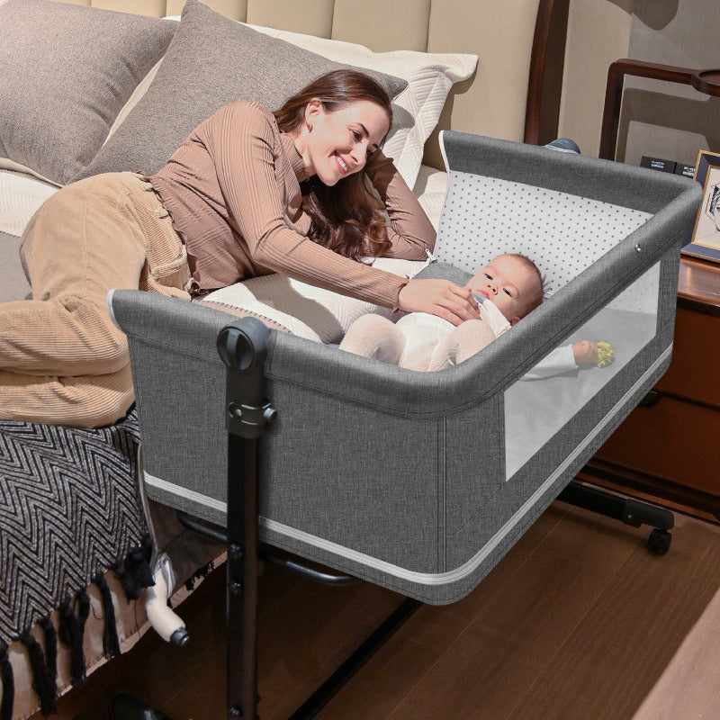 Movable game crib foldable patchwork large bed portable baby bed baby rocker changing table newborn