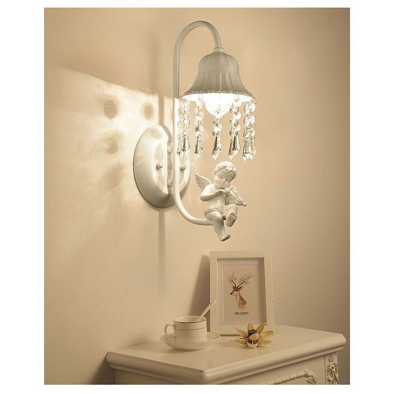 American crystal wall sconce - hallway, aisle, vanity mirror lighting - nordic creative living room, study, background wall, bedroom bedside fixture