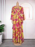 new arrival: fresh & sweet plus size dress - african women's ruffle print maxi dress