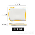 Toast breakfast plate creative ceramic bread plate household western food plate breakfast plate cheesecake plate wholesale