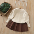 Kids' base layer sweater  autumn new arrivals: cute two-piece set for little girls, girls' crew neck sweater thickened outfit