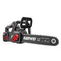 Nanwei brushless electric chainsaw rechargeable lithium chainsaw for home small handheld saw digital display pruning saw outdoor lumbering saw