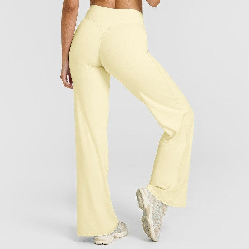 best selling straight-leg pants nude brushed sports casual yoga pants peach butt high waist large stretch fitness pants