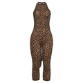 European and american style  autumn  new arrival: unique streetwear trendy printed sleeveless bodycon backless jumpsuit for women
