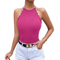 fashion  brown tight sleeveless knitting vest women's spring new style waist short inner elegant