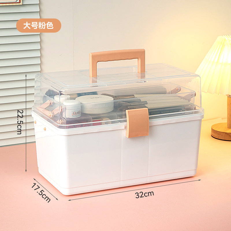Portable Portable Cosmetics Storage Box Large Capacity Classification Storage Nail Art Tools Organizing Box Foldable Storage Box
