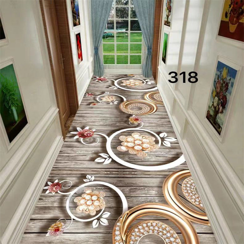 Minimalist modern 3d printed non-slip hallway carpet, hotel, mall, lobby, aisle floor mat roll, home use