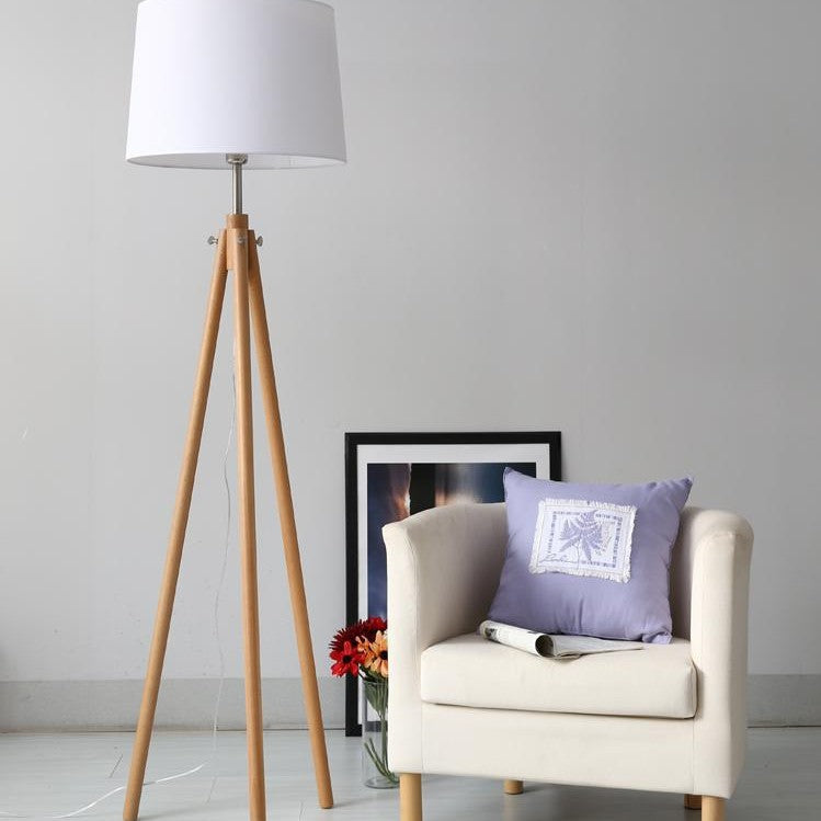 Japanese style log tripod floor lamp scandinavian fabric cover living room bedroom sofa side popularb&b soft decoration