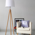 Japanese style log tripod floor lamp scandinavian fabric cover living room bedroom sofa side popularb&b soft decoration