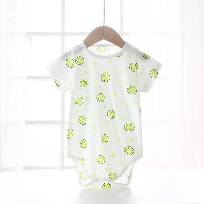 Baby bodysuit summer unisex infant short sleeve romper newborn pure cotton triangle onesie lightweight crawling suit