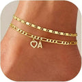 Bestselling women's letter anklet for cross-border e-commerce: 26 alphabet double-layer stackable exquisite and versatile jewelry
