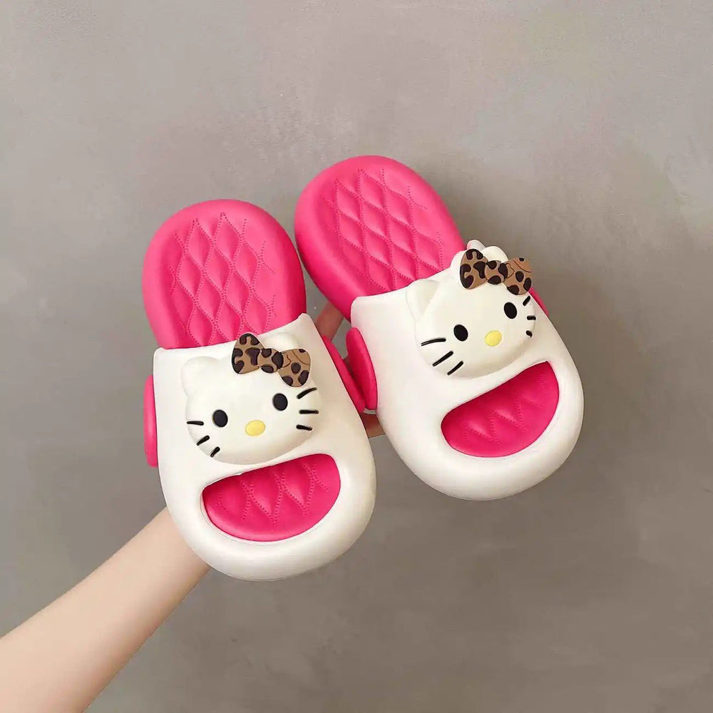 2026 summer new color block slides for women, versatile and cute cartoon design, comfortable thick sole eva height increasing thong sandals