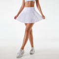 Yoga skirt - loose fit, breathable a-line badminton skirt - anti-exposure pleated fitness golf tennis skirt for women