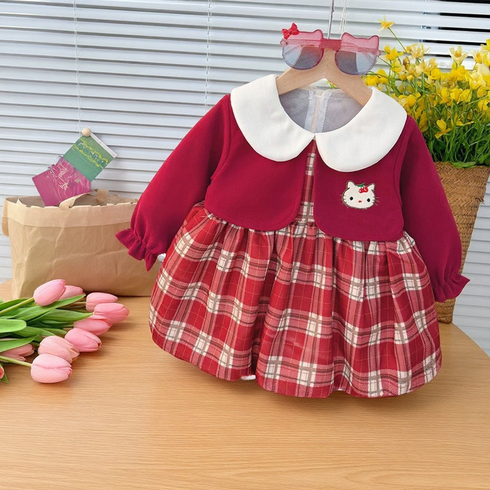Girls' dress autumn collection : new stylish plaid princess dress for kids and babies - perfect for first birthday parties and trendy occasions