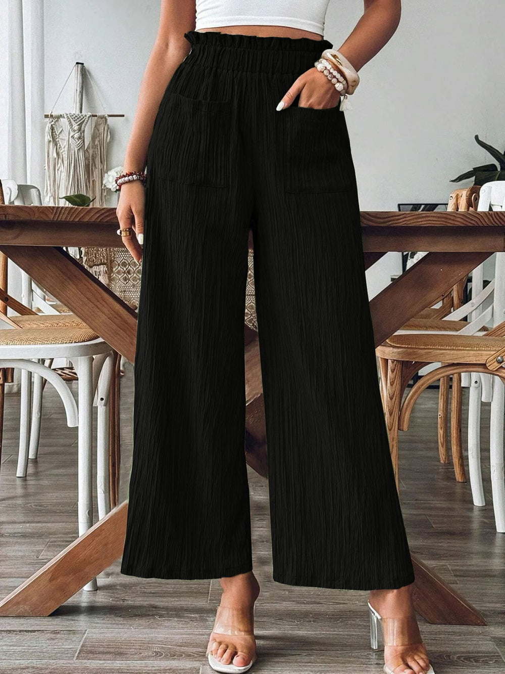 european and american cross-border foreign trade women's clothing independent station shein   pure colorcasualstraight-leg pants