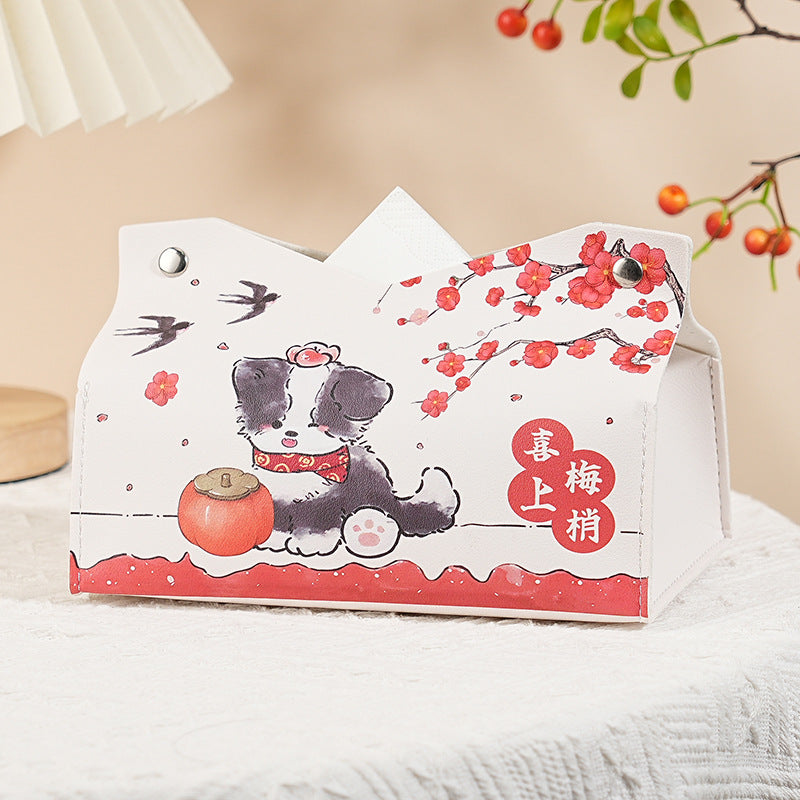 Peace and joy cute pumping carton creative festive tissue box living room bedroom car multi-functional storage box decoration