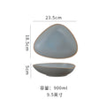 Vintage rustic stoneware ceramic triangular dessert fruit salad weight loss ceramic bowl restaurant home breakfast bowl tableware