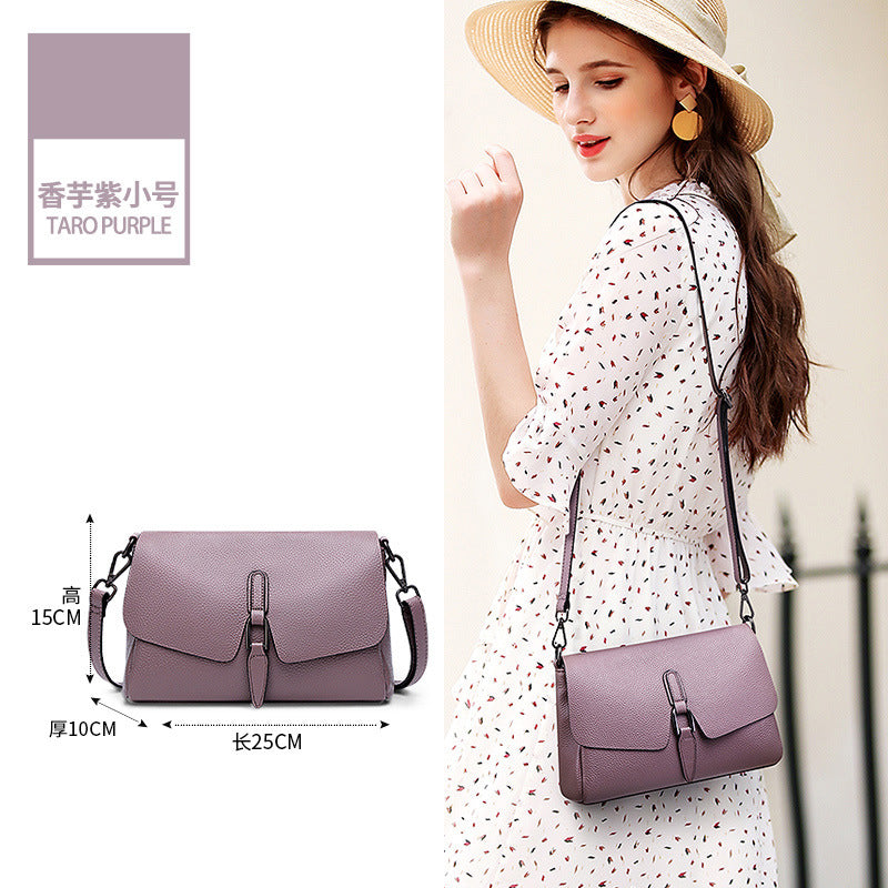First layer cowhide women's 2025 new leather shoulder messenger bag fashionable versatile large capacity women's small bag