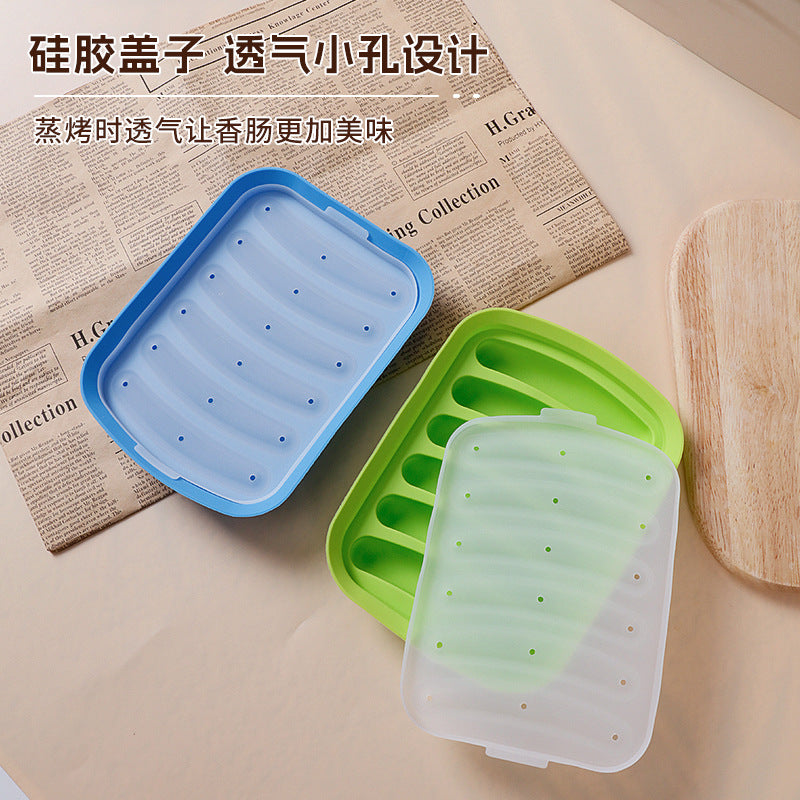 hot-selling silicone sausage mold, high temperature resistant for home food grade sausage mold, steamed ham sausage mold box