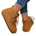 Exportautumnew arrivalfashiontasseltie backflatshidden heelflats women's boken shoeseasiest for matchcasualflats