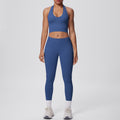 fashion seamless halter neck back yoga suit running sports fitness yoga suit two-piece set for women