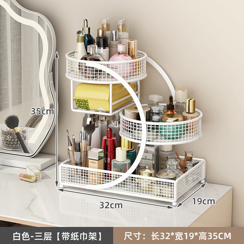 Cosmetic organizer box vanity table skincare storage rack bathroom sink shelf desktop multi-layer organizer