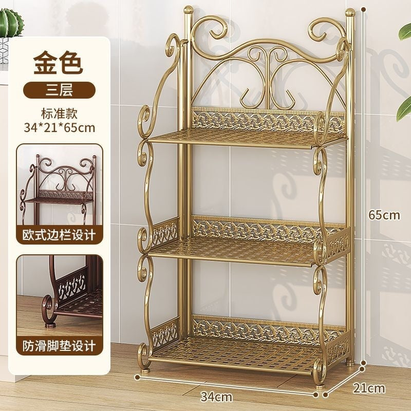 Installation-free bookshelf floor-standing multi-layer kids book storage rack simple bookshelf for home living room bedroom storage rack iron