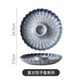 Japanese retrostylish ceramic dessert plate, family restaurant, new year's eve dinner, dumpling platter, snack, roast duck plate