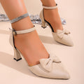 Summer cross-border bowknot plus size high heel sandals women's 2026 new style stiletto european and american elegant closed-toe sandals for export
