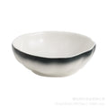 Japanese-style creative green-edged minimalist ceramic rice bowl, noodle bowl, soup bowl, plate, and dish set with matching fish plate