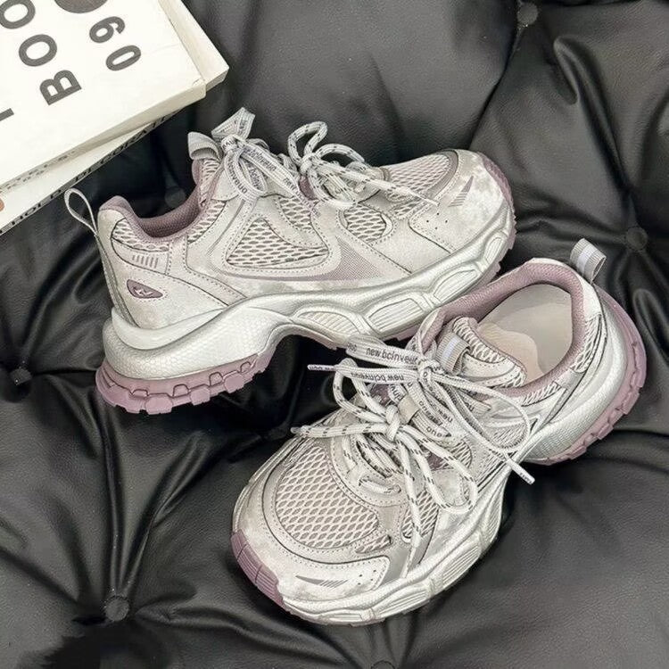 Thick sole heightened dad shoes women's 2026new arrivalspring sports casual shoes best selling petites mesh women's shoes