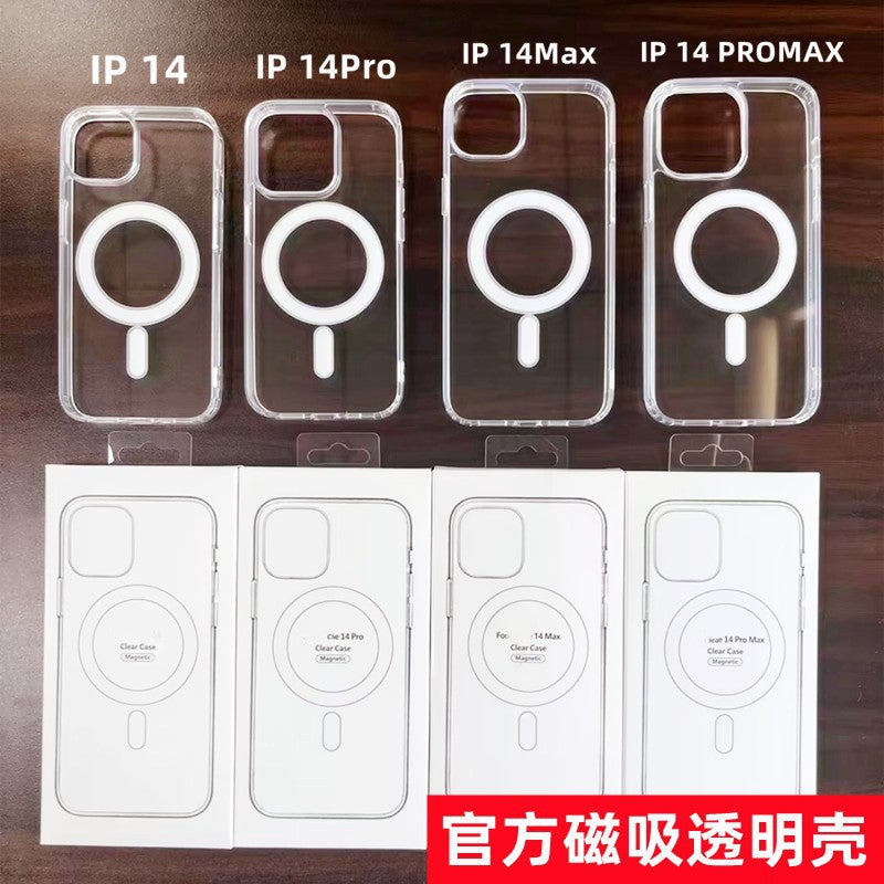 Official transparent magnetic compatible iphone 16 pro case, magsafe wireless charging, apple 17 hard shell protective cover