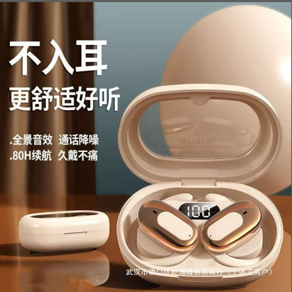 2025 non-in-ear hanging wireless bluetooth headphones are not easy to fall off during exercise. Active voice lowering high sound quality headphones