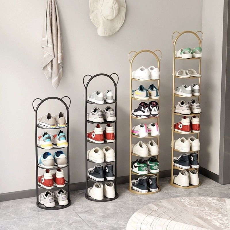 Bear creative economical floor-standing iron shoe rack accessible luxury simple for home doorway multi-layer shoe rack casual shoe cabinet
